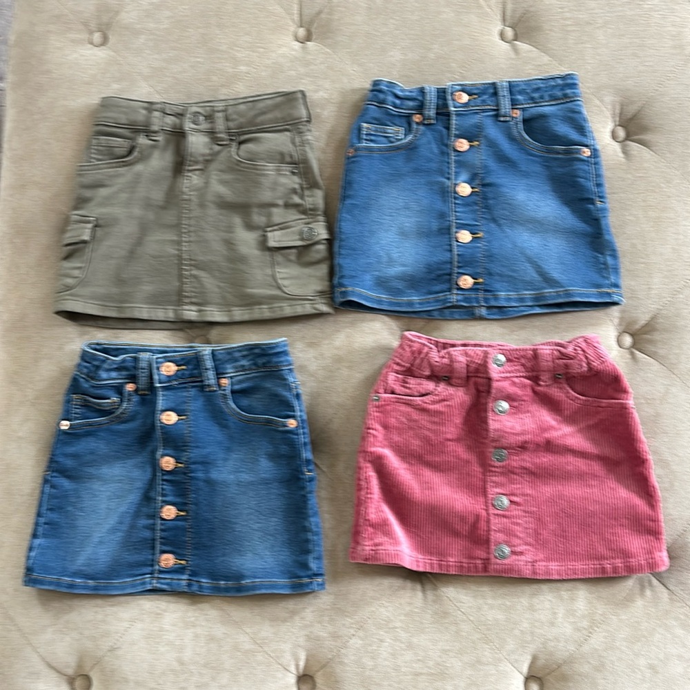 Stylish Denim, Pink Corduroy, & Olive Skirts Set